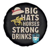 Big Hats Fast Horses Strong Drinks Retro Spare Tire Cover Southern Derby Day Watch Party Graphic