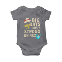 Big Hats Fast Horses Strong Drinks Retro Baby Onesie Southern Derby Day Watch Party Graphic