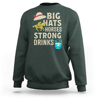 Big Hats Fast Horses Strong Drinks Retro Sweatshirt Southern Derby Day Watch Party Graphic
