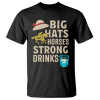 Big Hats Fast Horses Strong Drinks Retro T Shirt Southern Derby Day Watch Party Graphic