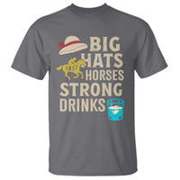 Big Hats Fast Horses Strong Drinks Retro T Shirt Southern Derby Day Watch Party Graphic