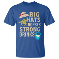 Big Hats Fast Horses Strong Drinks Retro T Shirt Southern Derby Day Watch Party Graphic
