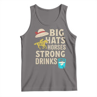 Big Hats Fast Horses Strong Drinks Retro Tank Top Southern Derby Day Watch Party Graphic