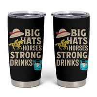 Big Hats Fast Horses Strong Drinks Retro Tumbler Cup Southern Derby Day Watch Party Graphic