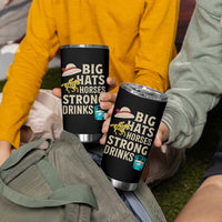 Big Hats Fast Horses Strong Drinks Retro Tumbler Cup Southern Derby Day Watch Party Graphic