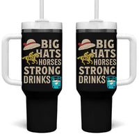 Big Hats Fast Horses Strong Drinks Retro Tumbler With Handle Southern Derby Day Watch Party Graphic
