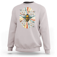 Vintage Bee Daisy Flowers Retro Groovy Sweatshirt - Wonder Print Shop