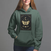 Celestial Dark Academia Death Head Moth Tarot Card Hoodie - Wonder Print Shop