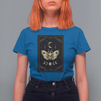 Celestial Dark Academia Death Head Moth Tarot Card T Shirt For Women - Wonder Print Shop