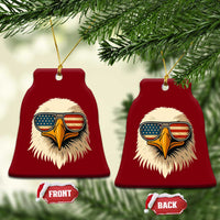 Patriotic Bald Eagle Ceramic Ornament With Sunglasses American Flag Vintage - Wonder Print Shop