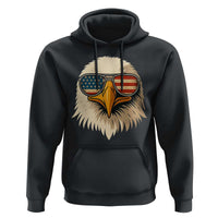 Patriotic Bald Eagle Hoodie With Sunglasses American Flag Vintage - Wonder Print Shop