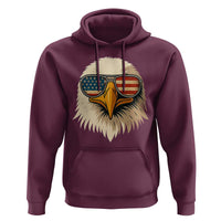 Patriotic Bald Eagle Hoodie With Sunglasses American Flag Vintage - Wonder Print Shop