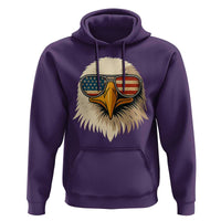 Patriotic Bald Eagle Hoodie With Sunglasses American Flag Vintage - Wonder Print Shop