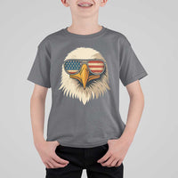 Patriotic Bald Eagle T Shirt For Kid With Sunglasses American Flag Vintage - Wonder Print Shop