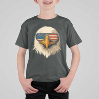 Patriotic Bald Eagle T Shirt For Kid With Sunglasses American Flag Vintage - Wonder Print Shop