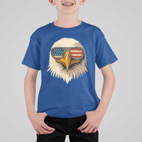 Patriotic Bald Eagle T Shirt For Kid With Sunglasses American Flag Vintage - Wonder Print Shop