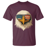 Patriotic Bald Eagle T Shirt With Sunglasses American Flag Vintage - Wonder Print Shop