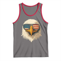 Patriotic Bald Eagle Tank Top With Sunglasses American Flag Vintage - Wonder Print Shop