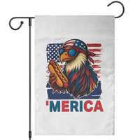 Funny American Eagle Eating Hot Dog Garden Flag 4th Of July Party Patriotic USA Flag - Wonder Print Shop