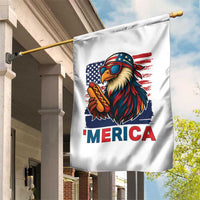 Funny American Eagle Eating Hot Dog Garden Flag 4th Of July Party Patriotic USA Flag - Wonder Print Shop