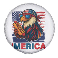 Funny American Eagle Eating Hot Dog Spare Tire Cover 4th Of July Party Patriotic USA Flag - Wonder Print Shop