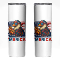 Funny American Eagle Eating Hot Dog Skinny Tumbler 4th Of July Party Patriotic USA Flag - Wonder Print Shop