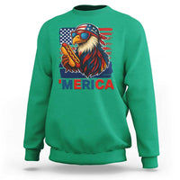 Funny American Eagle Eating Hot Dog Sweatshirt 4th Of July Party Patriotic USA Flag - Wonder Print Shop