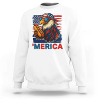 Funny American Eagle Eating Hot Dog Sweatshirt 4th Of July Party Patriotic USA Flag - Wonder Print Shop