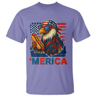 Funny American Eagle Eating Hot Dog T Shirt 4th Of July Party Patriotic USA Flag - Wonder Print Shop