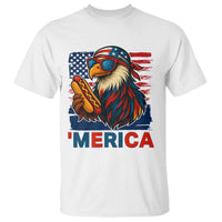 Funny American Eagle Eating Hot Dog T Shirt 4th Of July Party Patriotic USA Flag - Wonder Print Shop