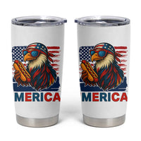 Funny American Eagle Eating Hot Dog Tumbler Cup 4th Of July Party Patriotic USA Flag - Wonder Print Shop