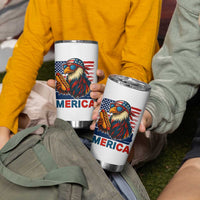 Funny American Eagle Eating Hot Dog Tumbler Cup 4th Of July Party Patriotic USA Flag - Wonder Print Shop