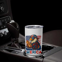 Funny American Eagle Eating Hot Dog Tumbler Cup 4th Of July Party Patriotic USA Flag - Wonder Print Shop