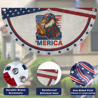 Funny American Eagle Eating Hot Dog Patriotic Fan Flag 4th Of July Party USA Flag