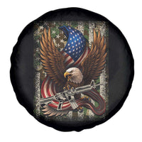 Patriotic Armed Eagle with Camo Flag Spare Tire Cover Military Patriotic USA Defense - Wonder Print Shop