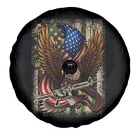 Patriotic Armed Eagle with Camo Flag Spare Tire Cover Military Patriotic USA Defense - Wonder Print Shop