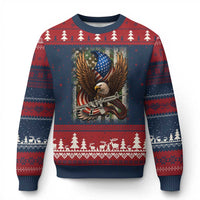 Patriotic Armed Eagle with  Camo Flag Ugly Christmas Sweater Military Patriotic USA Defense - Wonder Print Shop