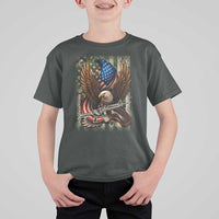 Patriotic Armed Eagle with Camo Flag T Shirt For Kid Military Patriotic USA Defense - Wonder Print Shop