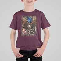 Patriotic Armed Eagle with Camo Flag T Shirt For Kid Military Patriotic USA Defense - Wonder Print Shop