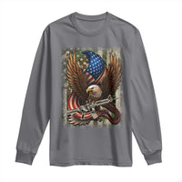 Patriotic Armed Eagle with Camo Flag Long Sleeve Shirt Military Patriotic USA Defense - Wonder Print Shop