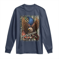 Patriotic Armed Eagle with Camo Flag Long Sleeve Shirt Military Patriotic USA Defense - Wonder Print Shop