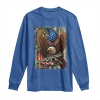 Patriotic Armed Eagle with Camo Flag Long Sleeve Shirt Military Patriotic USA Defense - Wonder Print Shop