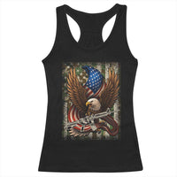 Patriotic Armed Eagle with Camo Flag Racerback Tank Top Military Patriotic USA Defense - Wonder Print Shop