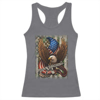 Patriotic Armed Eagle with Camo Flag Racerback Tank Top Military Patriotic USA Defense - Wonder Print Shop