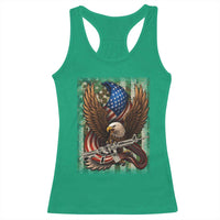 Patriotic Armed Eagle with Camo Flag Racerback Tank Top Military Patriotic USA Defense - Wonder Print Shop