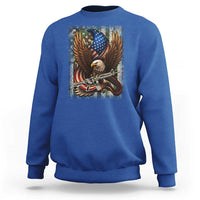 Patriotic Armed Eagle with Camo Flag Sweatshirt Military Patriotic USA Defense - Wonder Print Shop