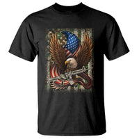 Patriotic Armed Eagle with Camo Flag T Shirt Military Patriotic USA Defense - Wonder Print Shop