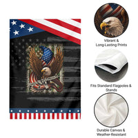 Patriotic Armed Eagle with Camo Flag Garden Flag Military Patriotic USA Defense