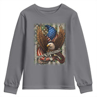 Patriotic Armed Eagle with Camo Flag Youth Sweatshirt Military Patriotic USA Defense - Wonder Print Shop