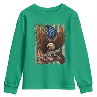 Patriotic Armed Eagle with Camo Flag Youth Sweatshirt Military Patriotic USA Defense - Wonder Print Shop